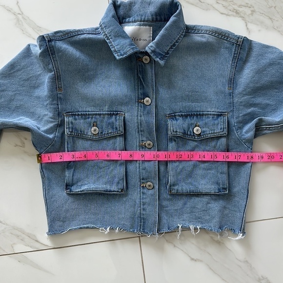 YaYa & Co Cropped denim jacket size small - Picture 5 of 7